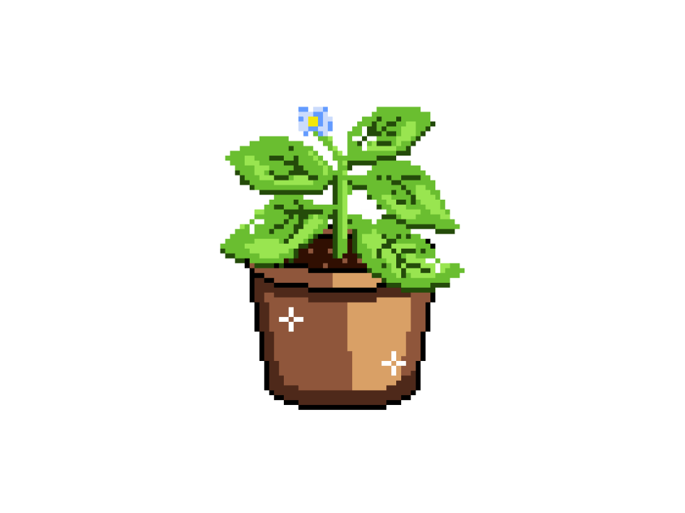 Image showing a flower pot with a plant growing out of it