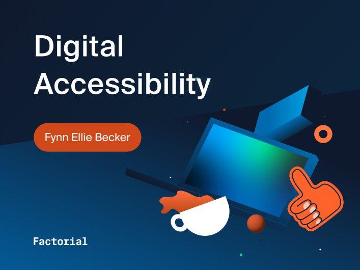 Illustrated Thumbnail for the Recorded session about Digital Accessibility, presented by Fynn Ellie Becker