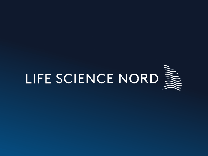Logo Life Science Nord auf blauem Hintergrund