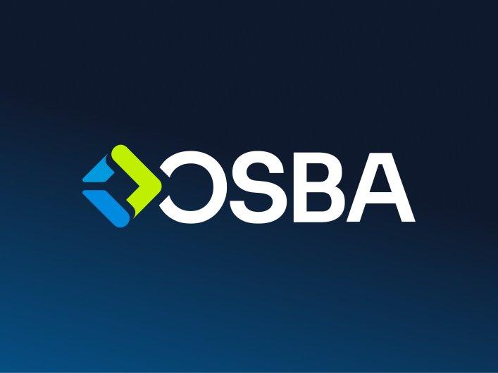 Open Source Business Alliance Logo auf blauem Factorial Hintergrund