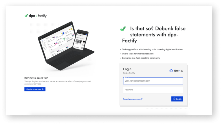 Illustration der Single-Sign-On-Funktion von dpa Factify mit grafischen Elementen und Benutzer-Icons.