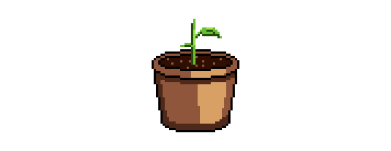 Image flower pot with a plant growing out