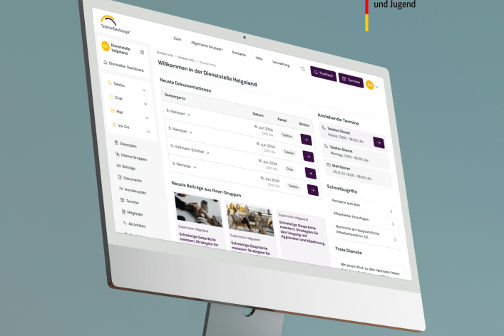 Modern DAISIE telephone counseling software displayed on a desktop computer screen.