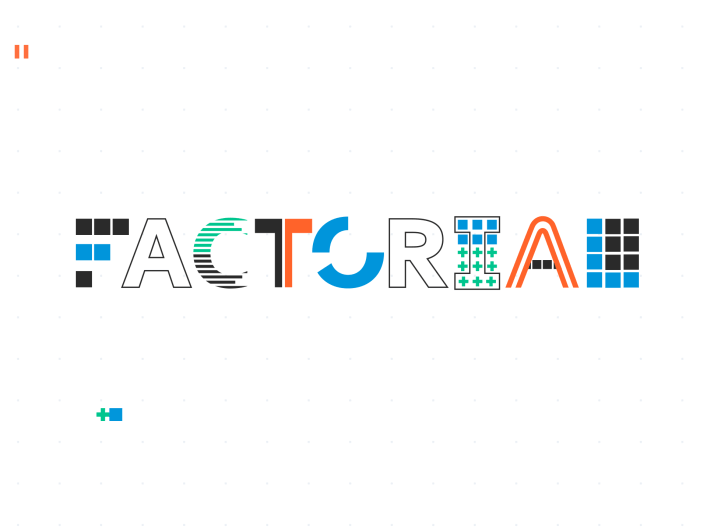 Das Bild zeigt den Factorial-Schriftzug und jeder Buchstabe steht für ein anderes ux- oder ui-Prinzip