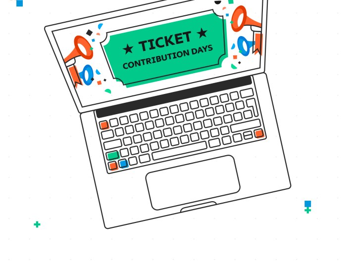 Bild eines Laptops mit der Ankündigung der Contribution Days auf dem Bildschirm, einem Vorteil für die Mitarbeiter von Factorial.