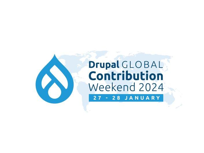 Das Bild zeigt das offizielle Logo des Drupal Global Contribution Weekend 2024
