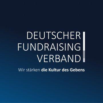 Logo of Deutschen Fundraising Verbands on a blue background